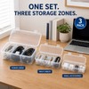 3-Pack Transparent Cable Organizer Storage Boxes with Lids and Dividers