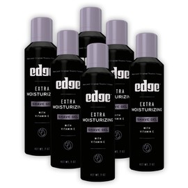 Edge Edge Shaving Gel for Men, Extra Moisturizing with Vitamin E, (6 Pack) - Shave Gel For Men That Moisturizes, Protects and Soothes To Help Reduce Skin Irritation