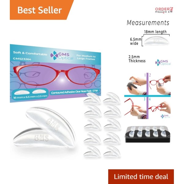 Unbranded Anti-Slip Silicone Nose Pads 2.5mm x 18mm 10 Pairs