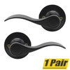 Probrico 1 Pair Black Wave Style Dummy Door Lever for