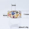 LRGKMCWTOB 925 Sterling Silver Womens Shiny Full Diamond Ring Geometrical