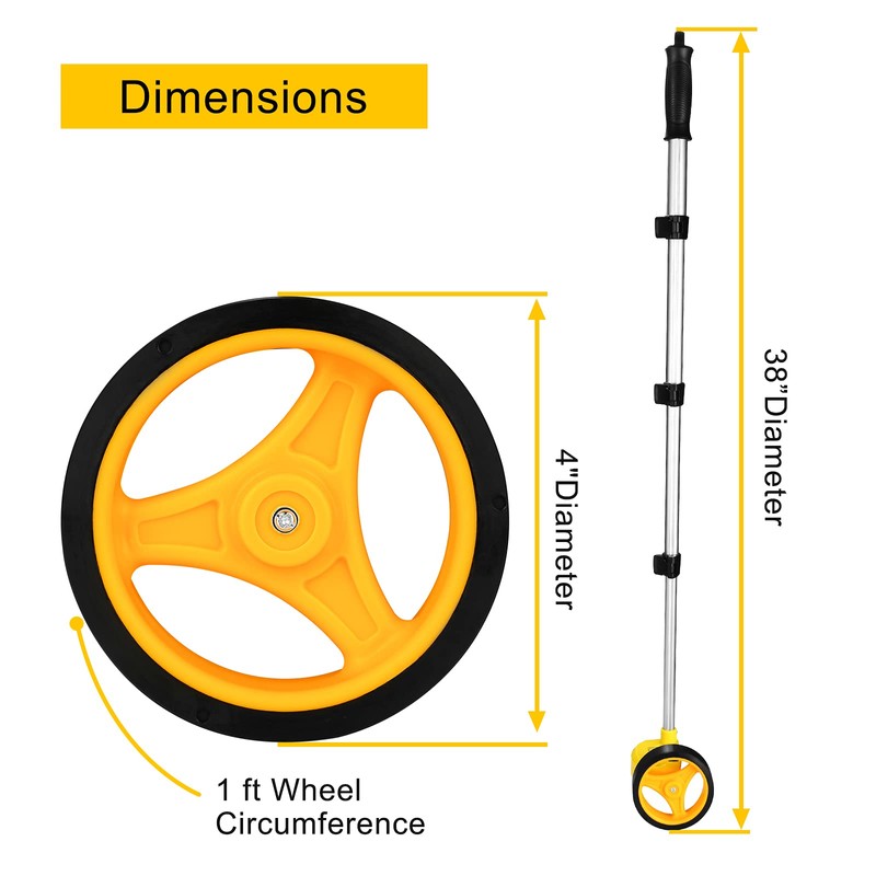 DEKOPRO Measuring Wheel, Measures Up To 99,999 Ft Compact Wheel