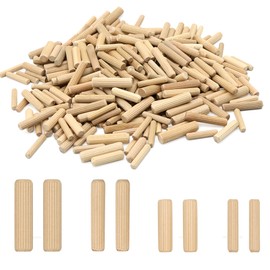 Wooden Dowel Pins 300PCS Lifevant Fluted Wood Dowels Rods for Crafts, Furniture, DIY Manual