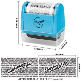 Miseyo Wide Roller Stamp Identity Theft Stamp 1.5 Inch Perfect for Privacy Protection - Blue