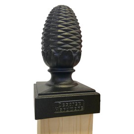 3.5" x 3.5" Heavy Duty Aluminum Pineapple Post Cap for True/Actual 3.5" x 3.5" Wood Posts - Black (Works ONLY with Actual 3.5" x 3.5" Posts. Will NOT Work with Actual 4" x 4" Posts)