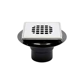 Oatey 42265 4.54 x 4.54 in. Square Low Profile Snap-in Strainer with Ring Drain Stainless Steel