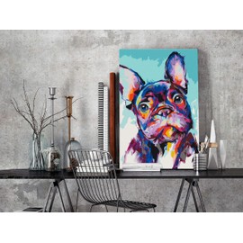 murando - Paint by Numbers Animals Dog Bulldog Colourful 40 x 60 cm Painting Set with Wooden Frame on Canvas for Adults Children Painting Hand Painted Kit DIY Gift Decoration n-A-1124-d-a