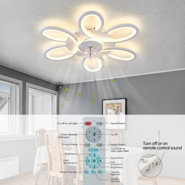 SIJINCHEN Ceiling Fans with Lights and Remote, 25 Inch Modern Low Profile Flush Mount Ceiling Fan, Dimmable LED Ceiling Light Fixture, Small Ceiling Fans for Bedroom, Kitchen, Indoor-White
