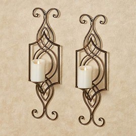 Touch of Class Carmen Unique Openwork Wall Sconce Pair Light Bronze Pair