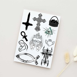 Christian cross tattoo sticker with faith / 기독교 십자가 타투스티커 믿음을 담아