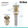 KRAUS Pop-Up Drain in Brushed Gold, PU-10BG