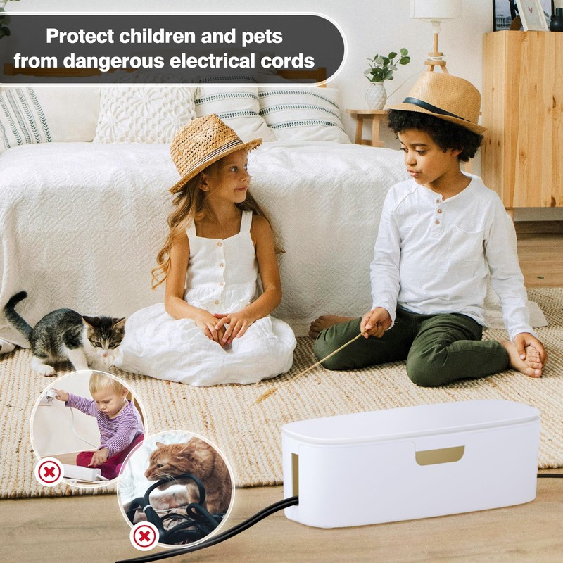 Cable Management Box - Large Cord Organizer Box to Hide