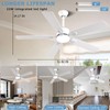 FUMLTP 52 inch Modern White Ceiling Fans with Lights APP/Remote