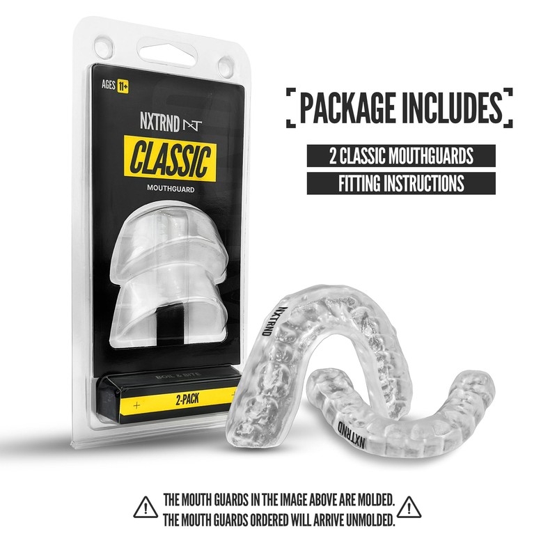 2 Pack Nxtrnd Classic Mouthguard, Custom Fit Sports Mouthpiece for