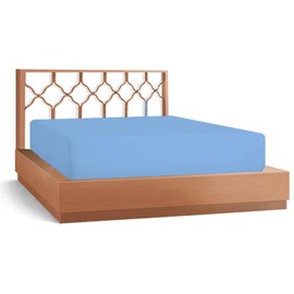 D&D Bed Fitted Sheet - Sky Solid King Fitted Sheet Only - 800 Thread Count Fitted Sheet - 10 Inch Deep Pocket - Rich 100% Egyptian Cotton - 1 Single Fitted Sheet Only - Wrinkle Free