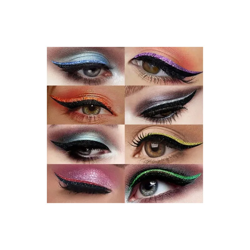 40 Pares Delineador Ojos De Colores Brillo Eyeliner Stickers