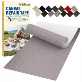 Xroam Canvas Repair Tape, 3.2 x 63 Inch Waterproof Heavy Duty Fabric Tape for Furniture, Self Adhesive Canvas Repair Patches for Boat Covers, Sofas, Tents, Louge Chairs, Canopy, Awning Gray