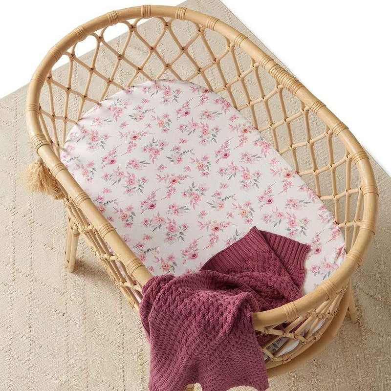 Snuggle Hunny Bassinet Sheet, Jersey Cotton Soft Stretch Fitted Baby