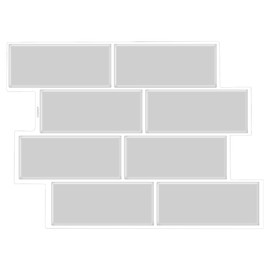 GRIPRO Peel and Stick Backsplash – Wall Tile for Kitchen Backsplash 11"x11" 3D Adhesive Backsplash Tile for Kitchen, Bathroom 3D Wall Panels (4 Sheets, Light Grey)