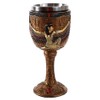 Egyptian Goddess Isis Open Wing Golden Wine Goblet Stainless Steel