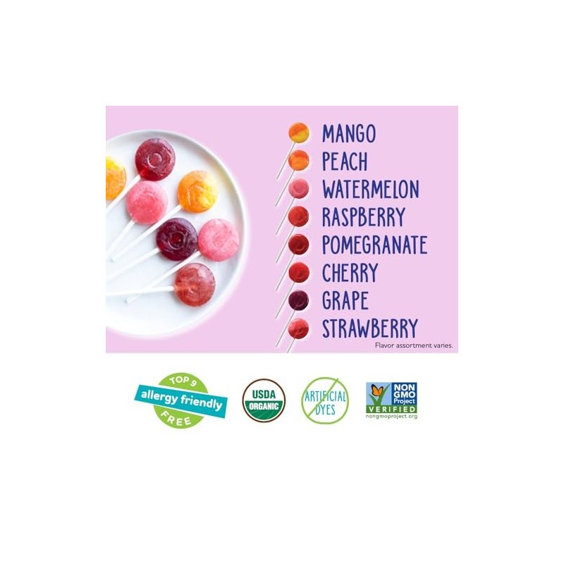 YumEarth Organic Fruit Flavored Lollipops 250 Count Allergy Friendly Snacks