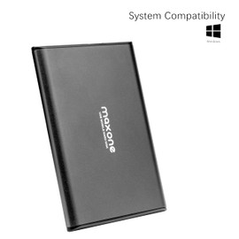 Maxone Maxone 1TB Ultra Slim Portable External Hard Drive HDD USB 3.0 Compatible with PC, Laptop, Charcoal Grey