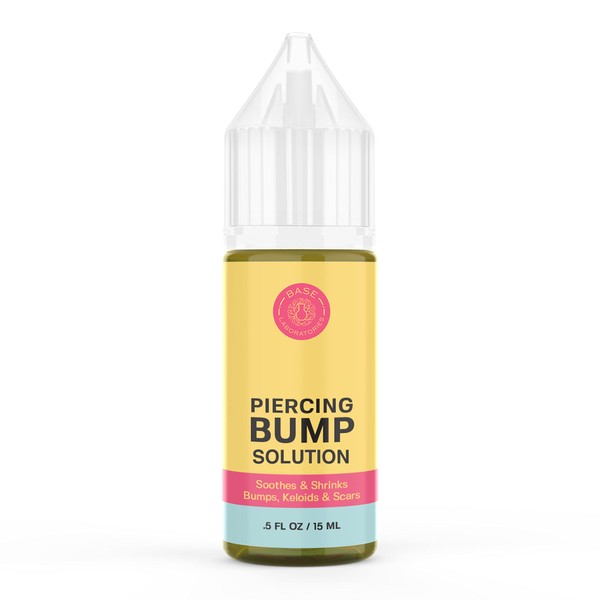 Base Labs Piercing Bump Treatment | Piercing Aftercare Keloid Shrinking Bump & Scar Removal | Healing & Soothing Piercing Aftercare | Keloid Shrinking Drops for Ear & Nose with Essential Oils | 15ml