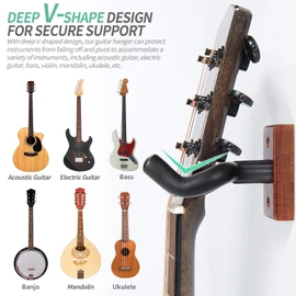 WOGOD Guitar Wall Mounts, Wood Guitar Hangers 12 Pack, Holder Hook Stand Wall for Acoustic, Electric, Banjo, Bass