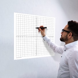 Geyer Instructional Products 503009 Dry Erase Peel and Stick Graph, Low-Tac, 1" Squares, Numbered Axis