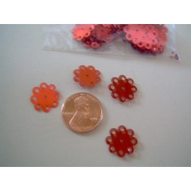 Hi Lites Vintage Red Metallic Carnation Sequins -approx 50 pcs