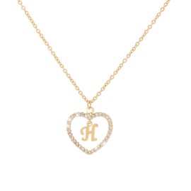 ForeveRing - Collar con colgante de letra A a Z; collar con inicial y tarjeta de mensaje, joyería para mujer