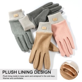 AYPOW Winter Thermal Gloves for Women, Darlon Ultra Warm Windproof Touchscreen Fashionable Slouchy Gloves with Fleece Lining, Daily Outdoor Activities, Running Work Gloves Women, Gift