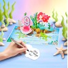 POPWOW Happy 9th Birthday Pop Up Card, Mermaid, Pearl Shell,