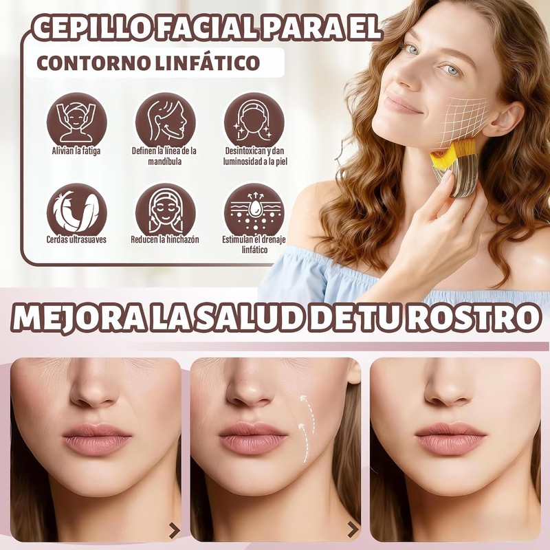 Kit de Cepillos Faciales para Drenaje Linfático y Cepillos de
