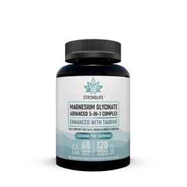 Magnesium 5-in-1 Capsules – 120 Capsules | 60-Day Supply | Glycinate, Citrate, Malate, Oxide, Lactate + Taurine | High Strength | Muscle, Energy, Sleep Support