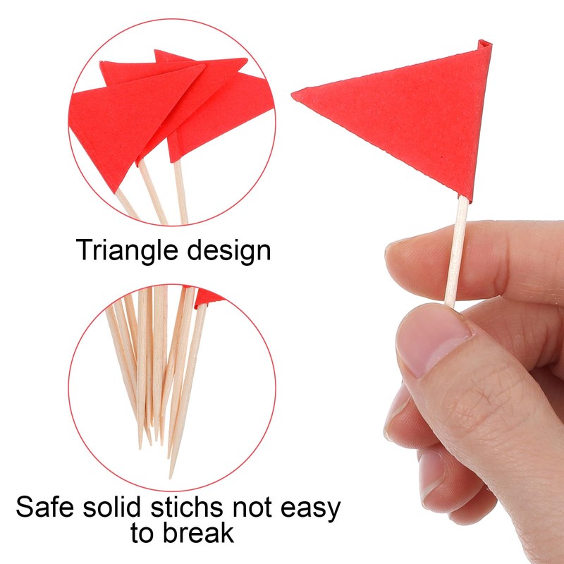 Ymapinc 100 Pcs Red Flags Cupcake Topper Sticks, Golf Mini