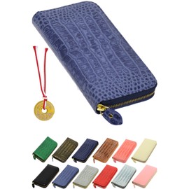 Angel's Closet Crocodile Long Wallet, High Quality Cowhide Leather Wallet, Men's, Crocodile Wallet, Increase Money Luck, Crocodile Wallet, Ladies, Feng Shui, Money Accumulating, Croco Embossed Wallet,