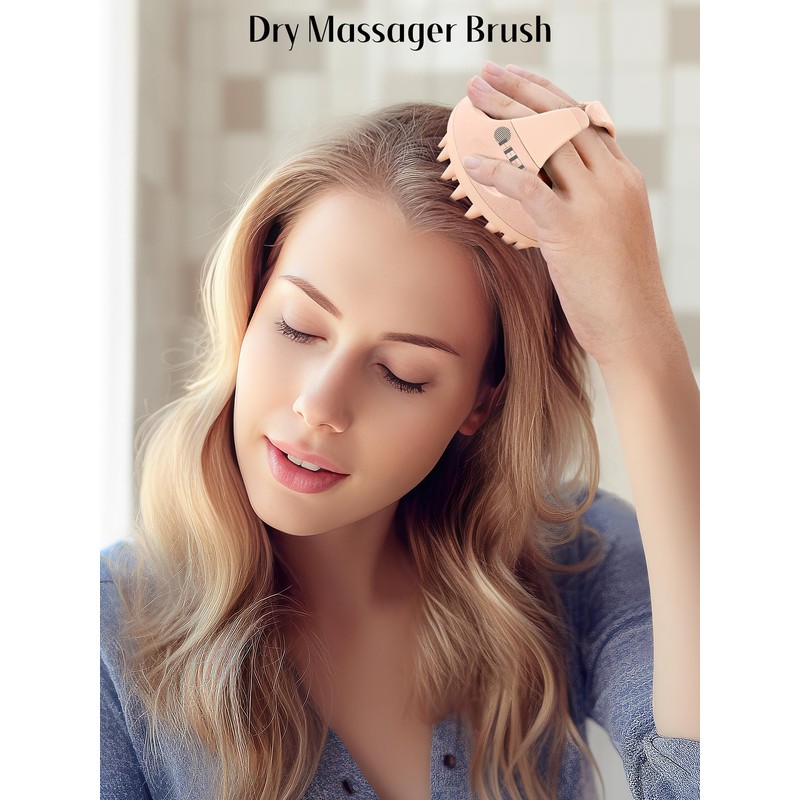 HEETA Silicone Bristles Scalp Scrubber & Massager for Hair Growth,