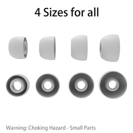 [8 Pairs] Replacement Ear Tips for JBL Endurance Peak 3, with 3 in 1 Cleaner Kit, Silicone Ear Tips (XS/S/M/L) White