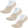 Asuka 5-Toe Socks with Non-Slip Heel, 100% Cotton, Ankle Length