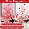 Valentine's Day Tree Tabletop Decorations 20 Red Lights with Timer