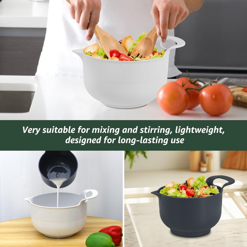 4 Pcs Plastic Mixing Bowl Set, Reusable Plastic Nesting Mixing