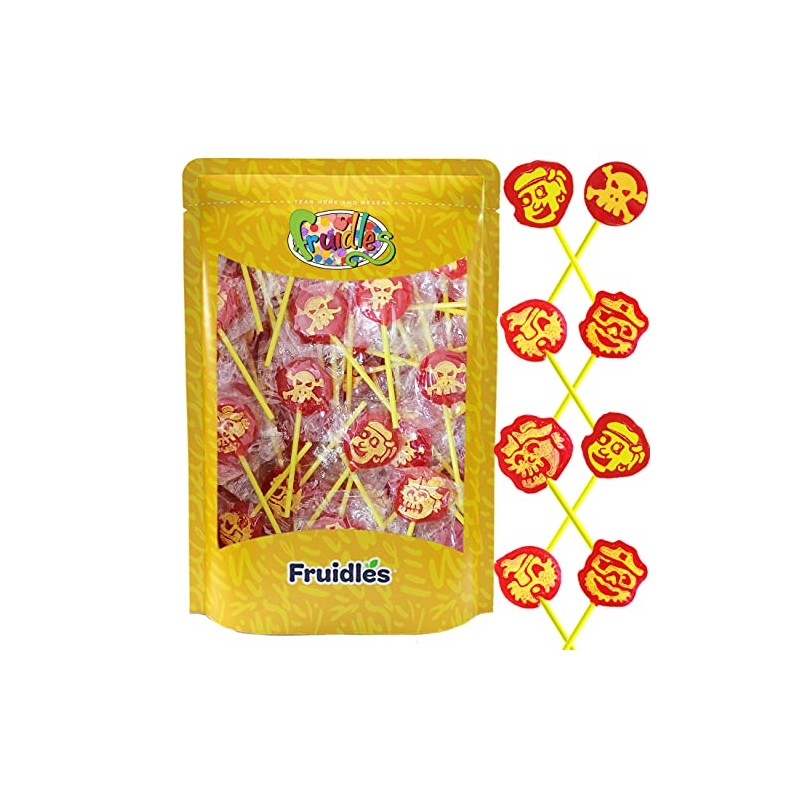 Fruidles Pirates Tattoo Lollipop Suckers Candy, Great for Goody Party