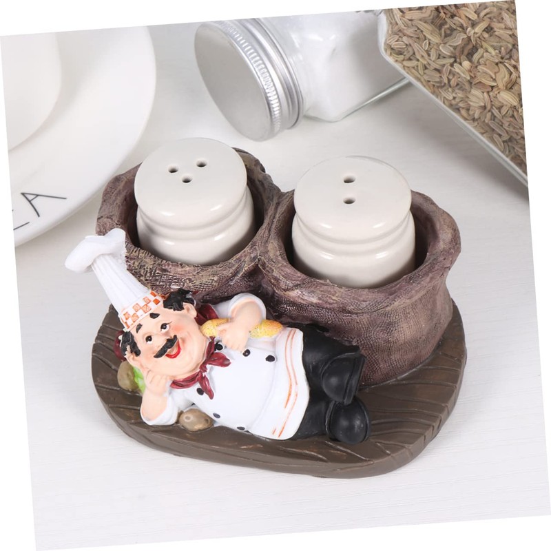 WOONEKY 1pc European Style Resin Chef Figurine Toothpick Holder Cute