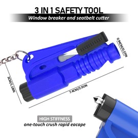 HIAHXC 5 Pcs Car Window Breaker, 3-In-1 Seat Belt Cutter and Window Breaker Keychain for Car Escape Tool Car Gadgets