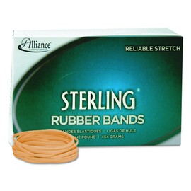 Alliance Rubber 24335 Sterling Rubber Bands Size #33, 1 lb Box Contains Approx. 850 Bands (3 1/2" x 1/8", Natural Crepe) Beige