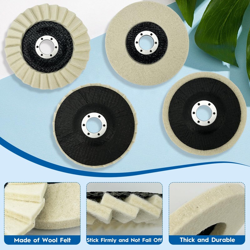Wool Polishing Disc, Diameter 125 x 22 mm, Wool Felt