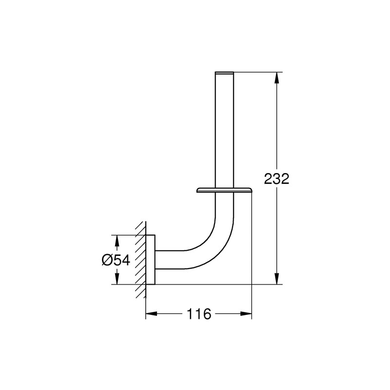 GROHE Start QuickFix Spare Toilet Roll Holder (Metal, Wall Mounted