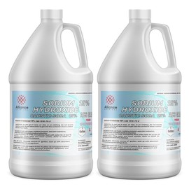 Sodium Hydroxide 25% ACS Grade - 2 Gallons - Dual-Pack Chemical for Industrial pH Control, Cleaning, and Neutralization