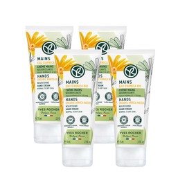 YVES ROCHER - Set de Cremas para Manos Ultra Nutritiva - Hidratación por 6H - Fórmula Vegana- Incluye 4 cremas 75 ml c/u